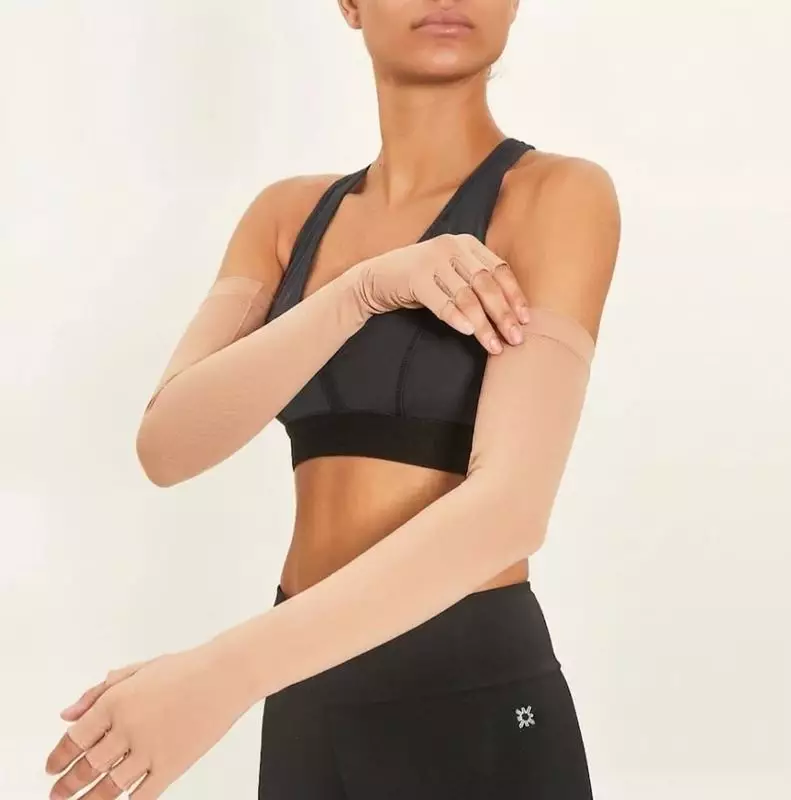 Luva UV Extra Longa Com Proteção Solar � Bege
