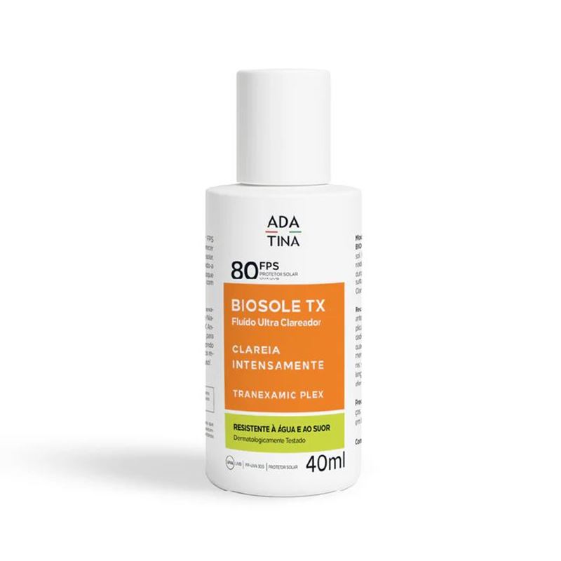 Protetor Solar Fluido Facial com Ácido Tranexâmico Para Pele com Manchas e Melasma - Biosole TX FPS 80 40ml 