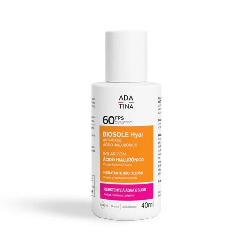Protetor Solar Facial Fluido Anti-Idade 2x Mais Ácido Hialurônico Biosole Hyal FPS 60 - 40ml 