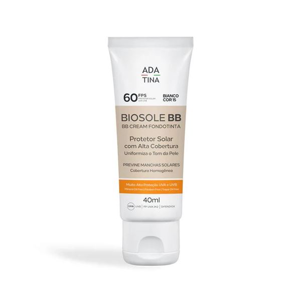Protetor Solar Facial 12HS com Cor Toque Seco e Alta Cobertura - Biosole BB Cream FPS 60 40ml