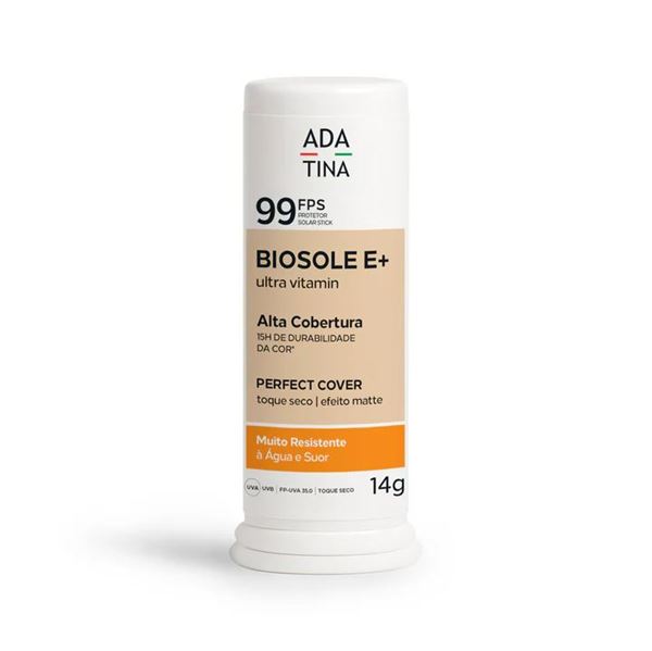 Protetor Solar Facial 12HS Stick com Cor Toque Seco - Biosole E Plus Ultra Vitamin FPS 99 14g