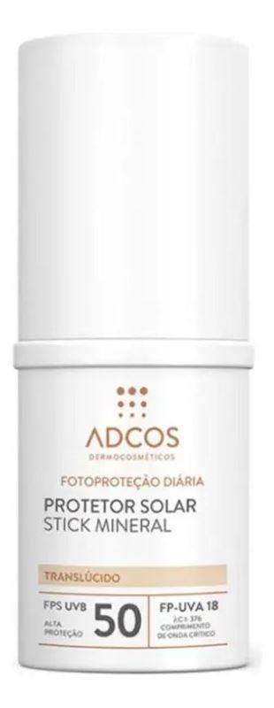 Protetor Stick Solar Facial Mineral Fps50 Translúcido Adcos 17g
