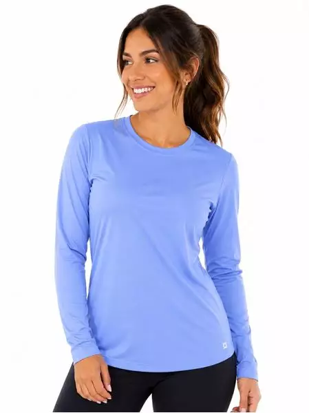 Camisa UV Feminina Com Proteção Solar Uvpro � Azul Oceano