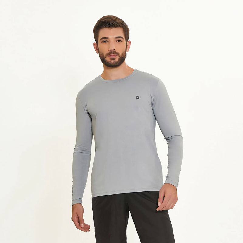 Camisa UV Masculino Com Proteção Solar Uvpro � Cinza
