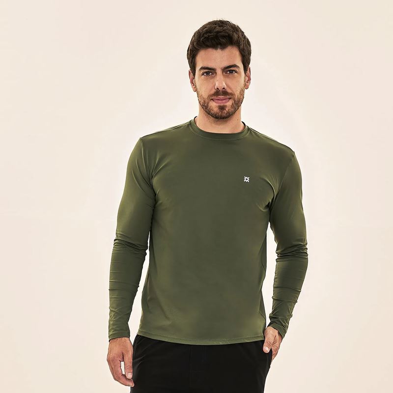 Camisa UV Masculino Com Proteção Solar Uvpro �  Verde Militar 
