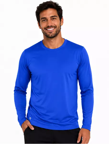 Camisa UV Masculino Com Proteção Solar Uvpro �  Azul Bic