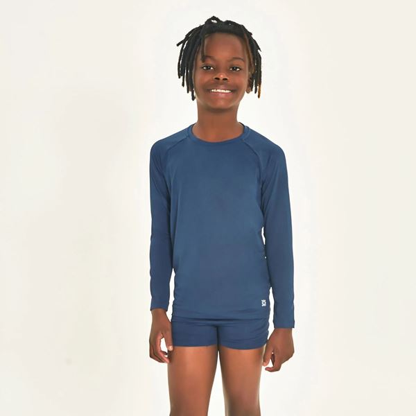 Camiseta UV Infantil Com Proteção Solar Uvpro Marinho